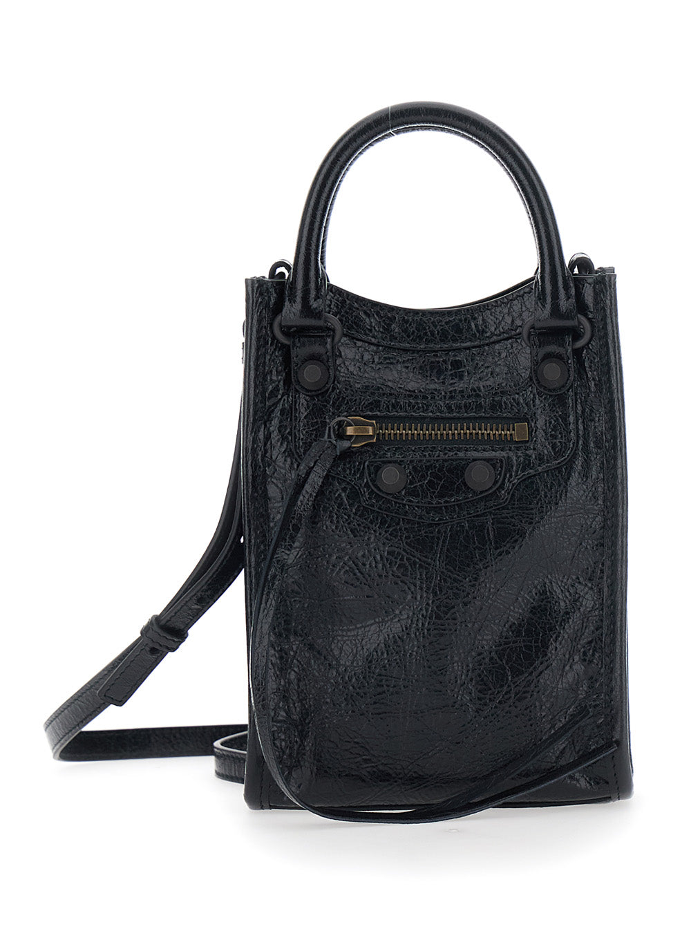 BALENCIAGA Balenciaga Women 'Le City' Black  Shoulder Bag With Adjustable And Removable Strap And Zip Pocket On The Front In Leather For Women