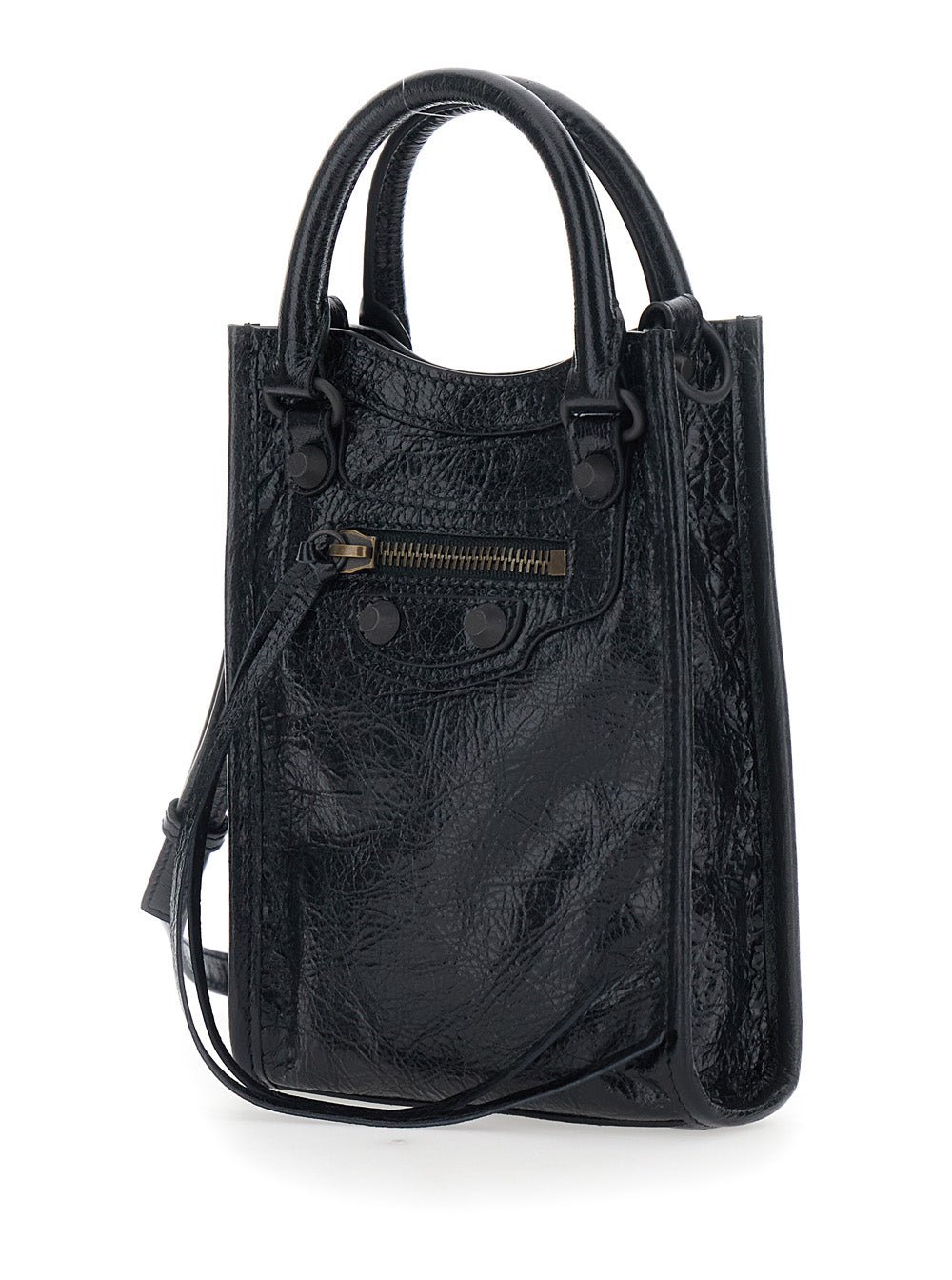 BALENCIAGA Balenciaga Women 'Le City' Black  Shoulder Bag With Adjustable And Removable Strap And Zip Pocket On The Front In Leather For Women