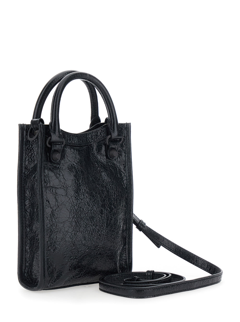 BALENCIAGA Balenciaga Women 'Le City' Black  Shoulder Bag With Adjustable And Removable Strap And Zip Pocket On The Front In Leather For Women