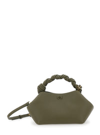 GANNI Ganni Women 'Bou Small' Green Handbag With Woven Handle And Adjustable And Removable Strap In Grained Leather Woman