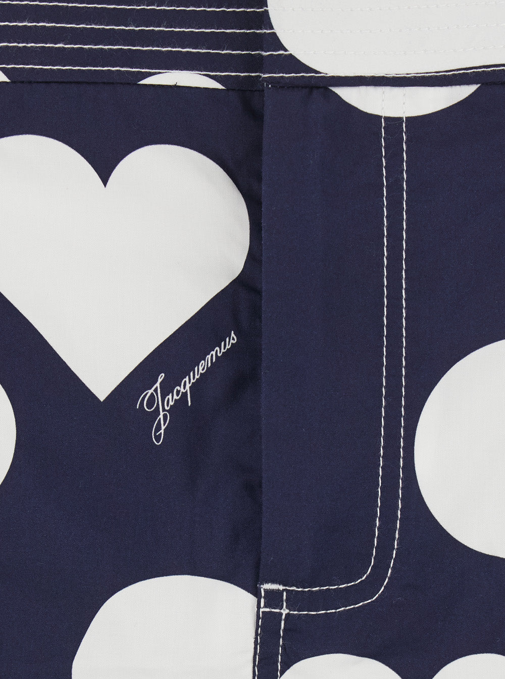 Jacquemus Women 'La Jupe Cabana' Blue Skirt With Hearts Polka Dot Motif And Fringed Hem In Cotton Woman