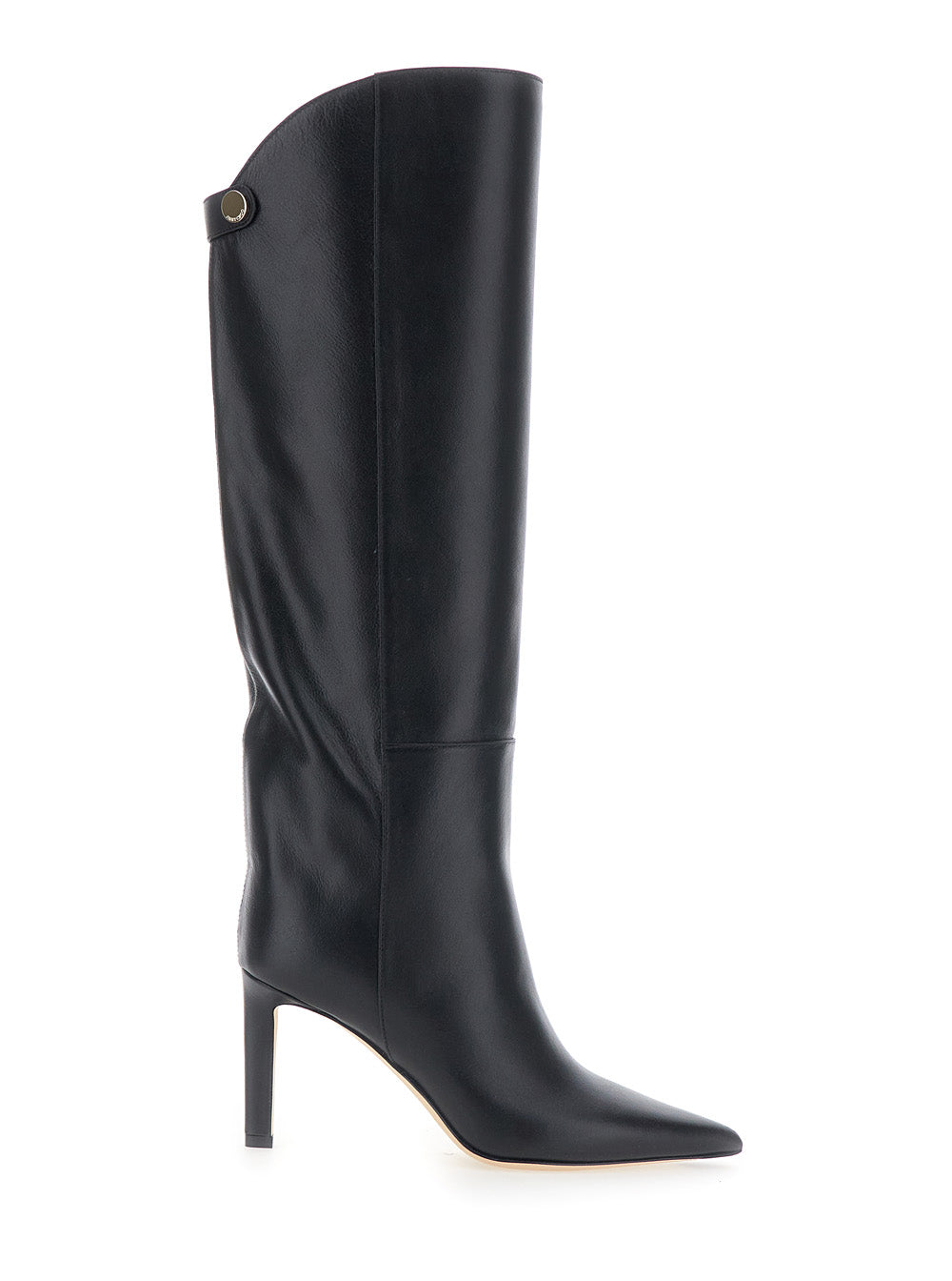 Jimmy Choo Women 'Alizze' Black Boots With High Stiletto Heel In Leather For Women