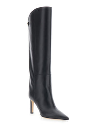 Jimmy Choo Women 'Alizze' Black Boots With High Stiletto Heel In Leather For Women