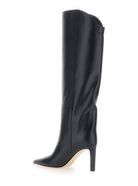 Jimmy Choo Women 'Alizze' Black Boots With High Stiletto Heel In Leather For Women