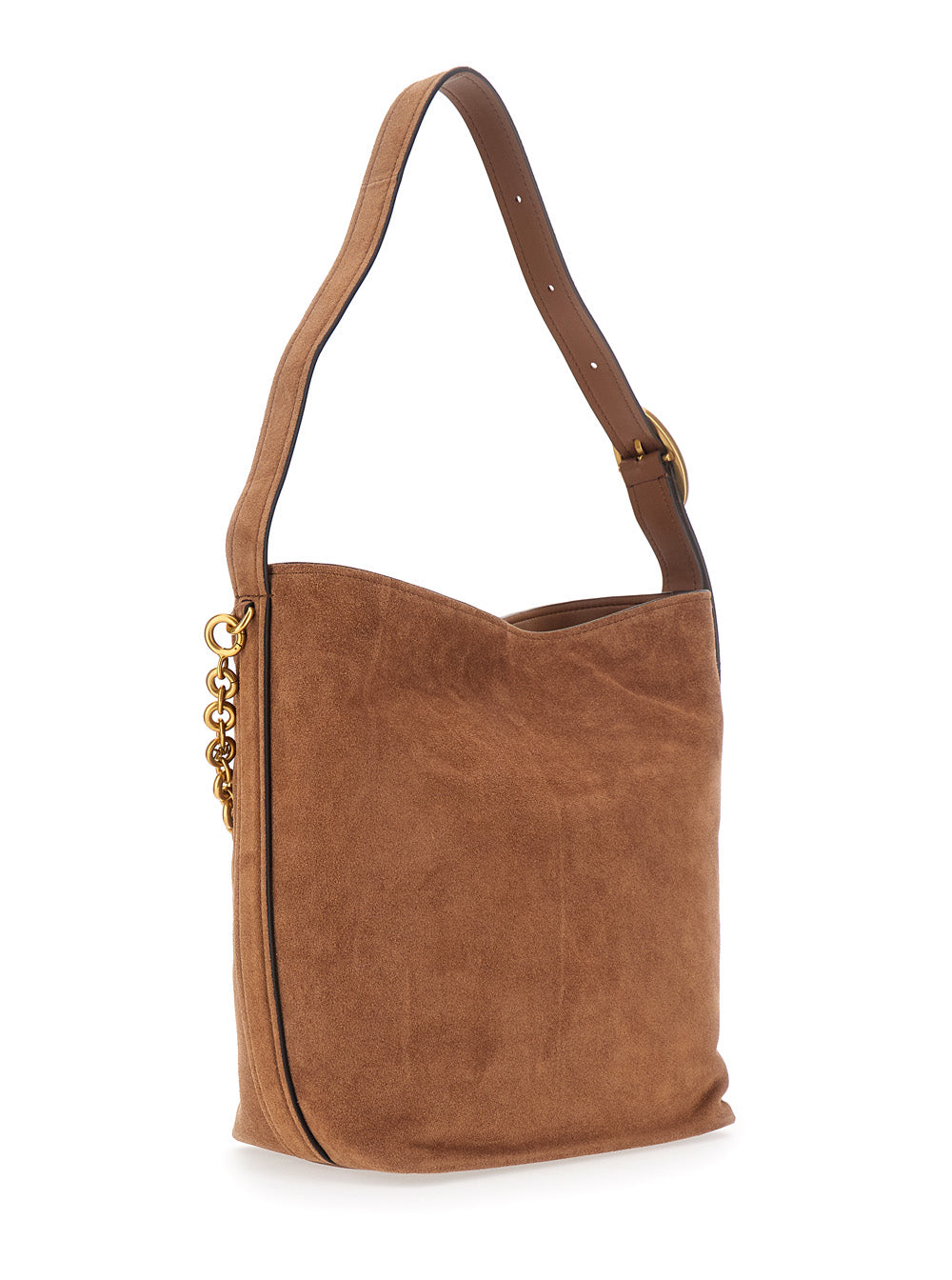 MICHAEL MICHAEL KORS Michael Michael Kors Women Brown Shoulder Bag With Chain Detail And Logo Lettering On The Front In Suede For Women
