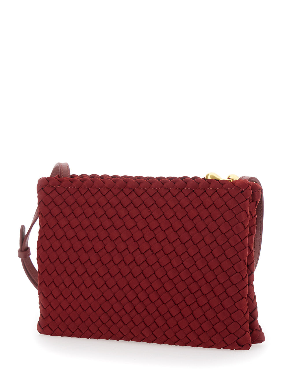 Naghedi Women 'Soho' Red Medium Crossbody Bag With Adjustable And Removable Strap And Intreccio Motif In Eco-Leather For Women