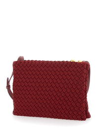 Naghedi Women 'Soho' Red Medium Crossbody Bag With Adjustable And Removable Strap And Intreccio Motif In Eco-Leather For Women