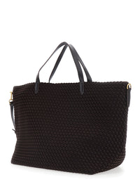 Naghedi Women 'Geneva' Brown Tote Bag With Adjustable And Removable Strap And Intreccio Motif In Ecoleather For Women