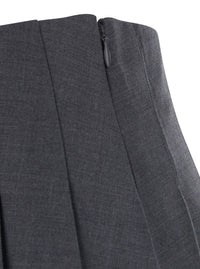 Self-Portrait Women Grey Skirt With Lace Details In Fabric Woman