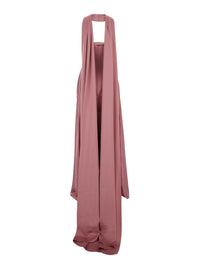 Solace London Women 'Mae' Pink Long Dress With Removable Scarf And Internal Boned Bodice In Tech Fabric For Women