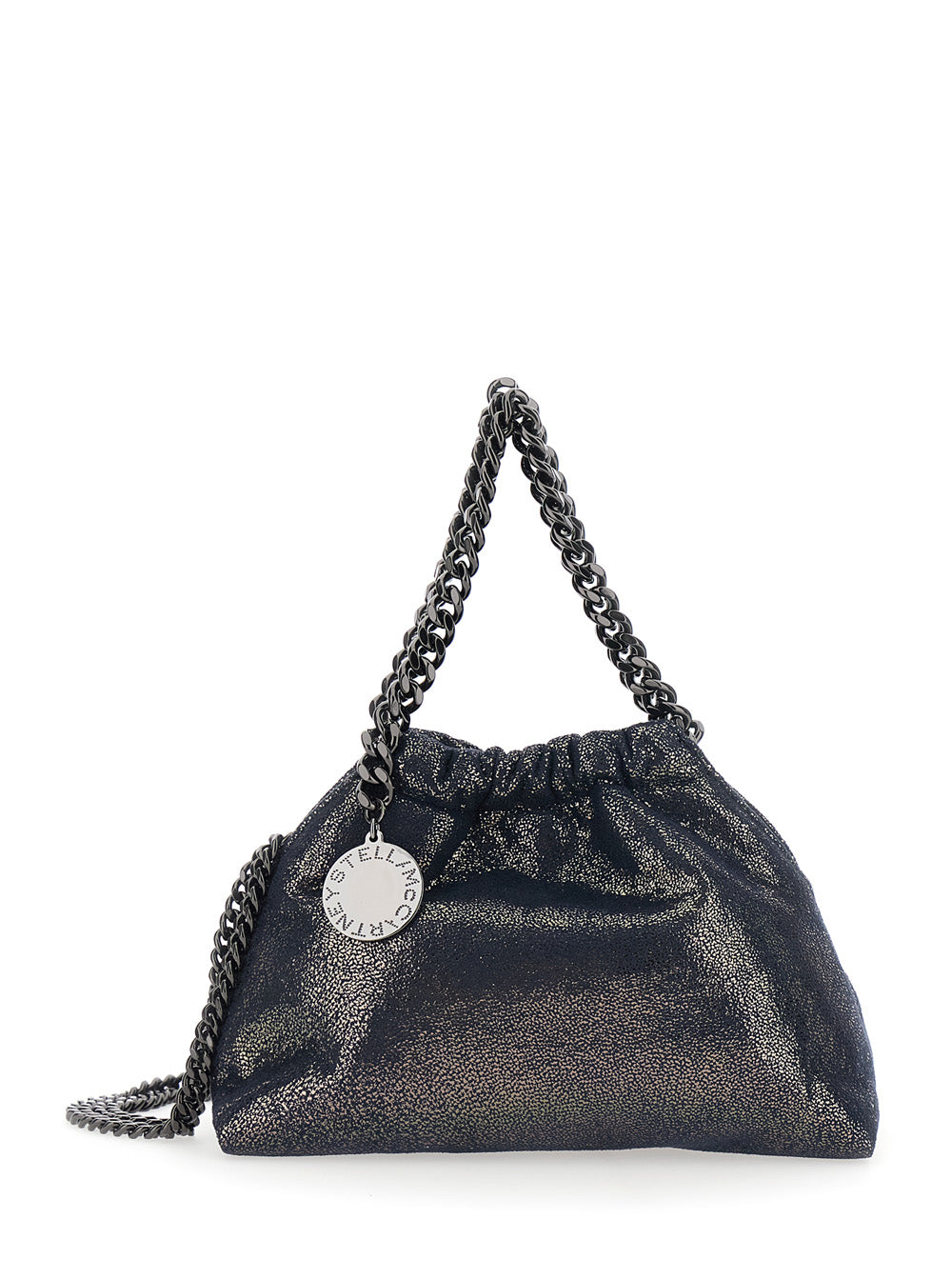 Stella Mccartney Women 'Falabella' Blue Crossbody Bag With Drawstring Closure And Chain Strap In Ecoleather For Women