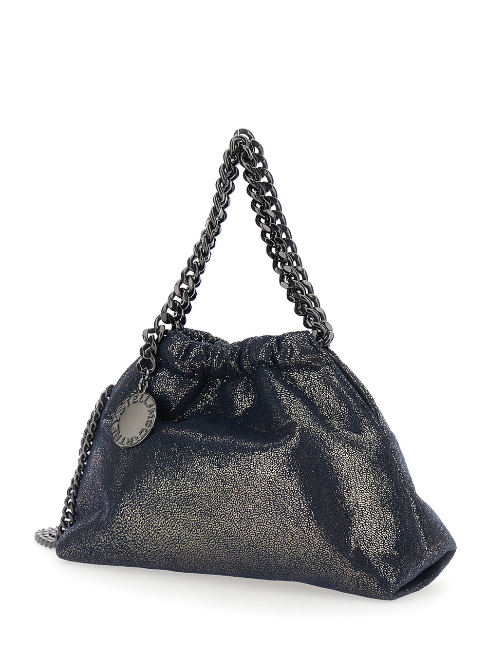 Stella Mccartney Women 'Falabella' Blue Crossbody Bag With Drawstring Closure And Chain Strap In Ecoleather For Women