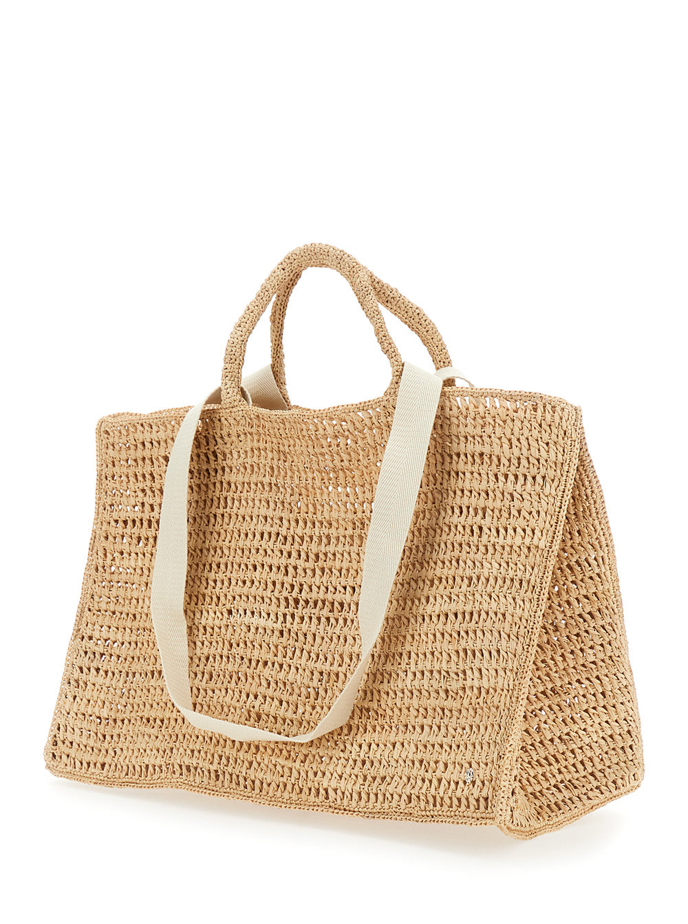 HELEN KAMINSKI Helen Kaminski Women 'Anika' Beige Handbag With Crochet Motif In Raffia For Women