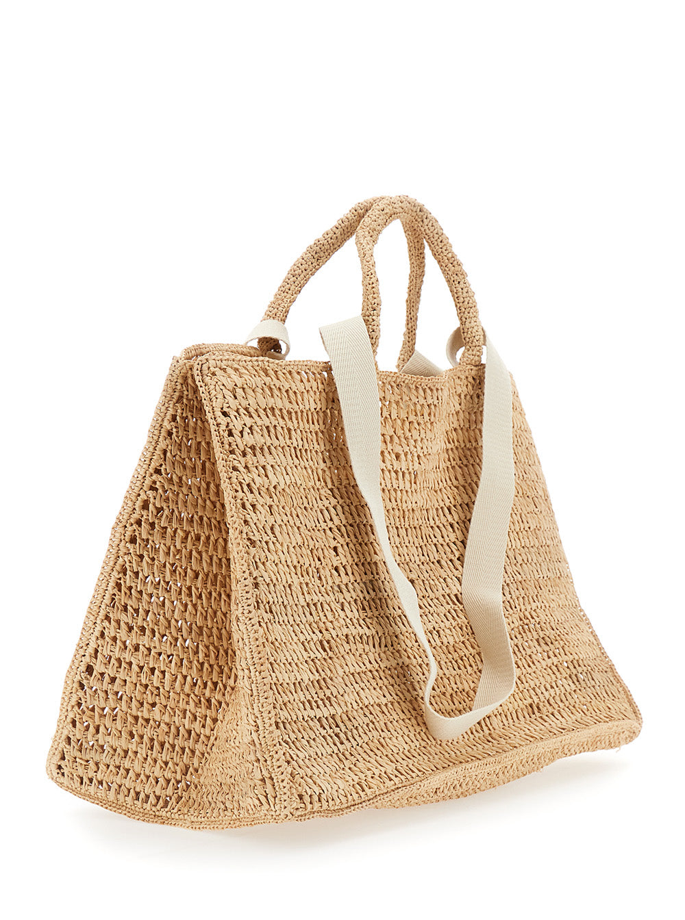 HELEN KAMINSKI Helen Kaminski Women 'Anika' Beige Handbag With Crochet Motif In Raffia For Women