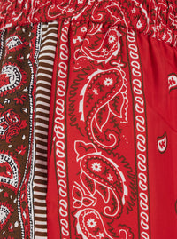 P.A.R.O.S.H. P.A.R.O.S.H. Women Red Pants With Elasticated Waist And Bandana Print In Fabric For Women