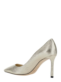 JIMMY CHOO Jimmy Choo Women 'Romy' Metallic Colored Slip-On Heels With Pointed Design In Fabric For Women