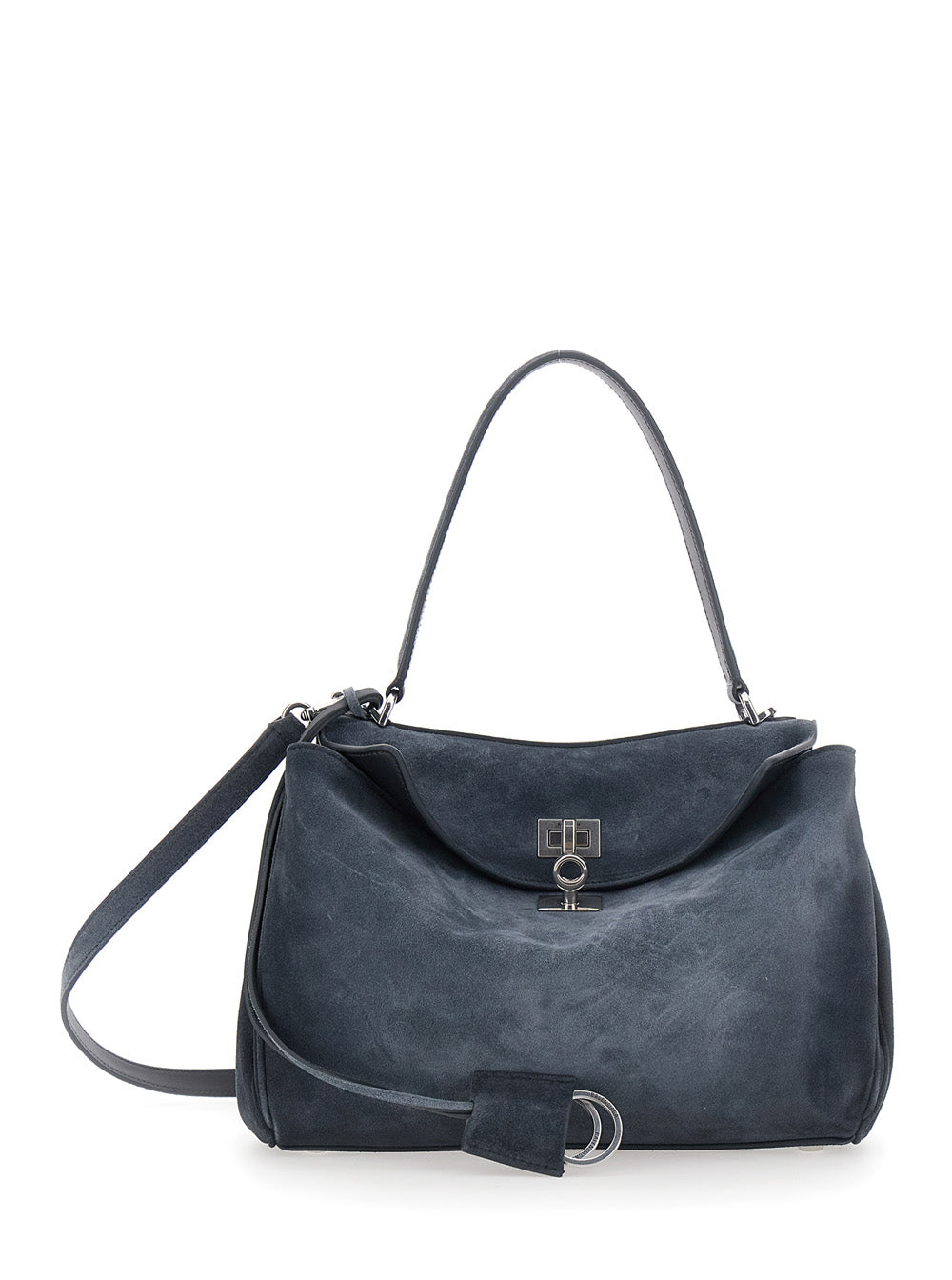 BALENCIAGA Balenciaga Women 'Rodeo' Gray Shoulder Bag With Adjustable And Removable Strap In Suede For Women