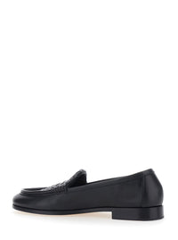 Bottega Veneta Men 'Silenzio' Black Loafers With Intreccio Motif On The Front In Leather For Men