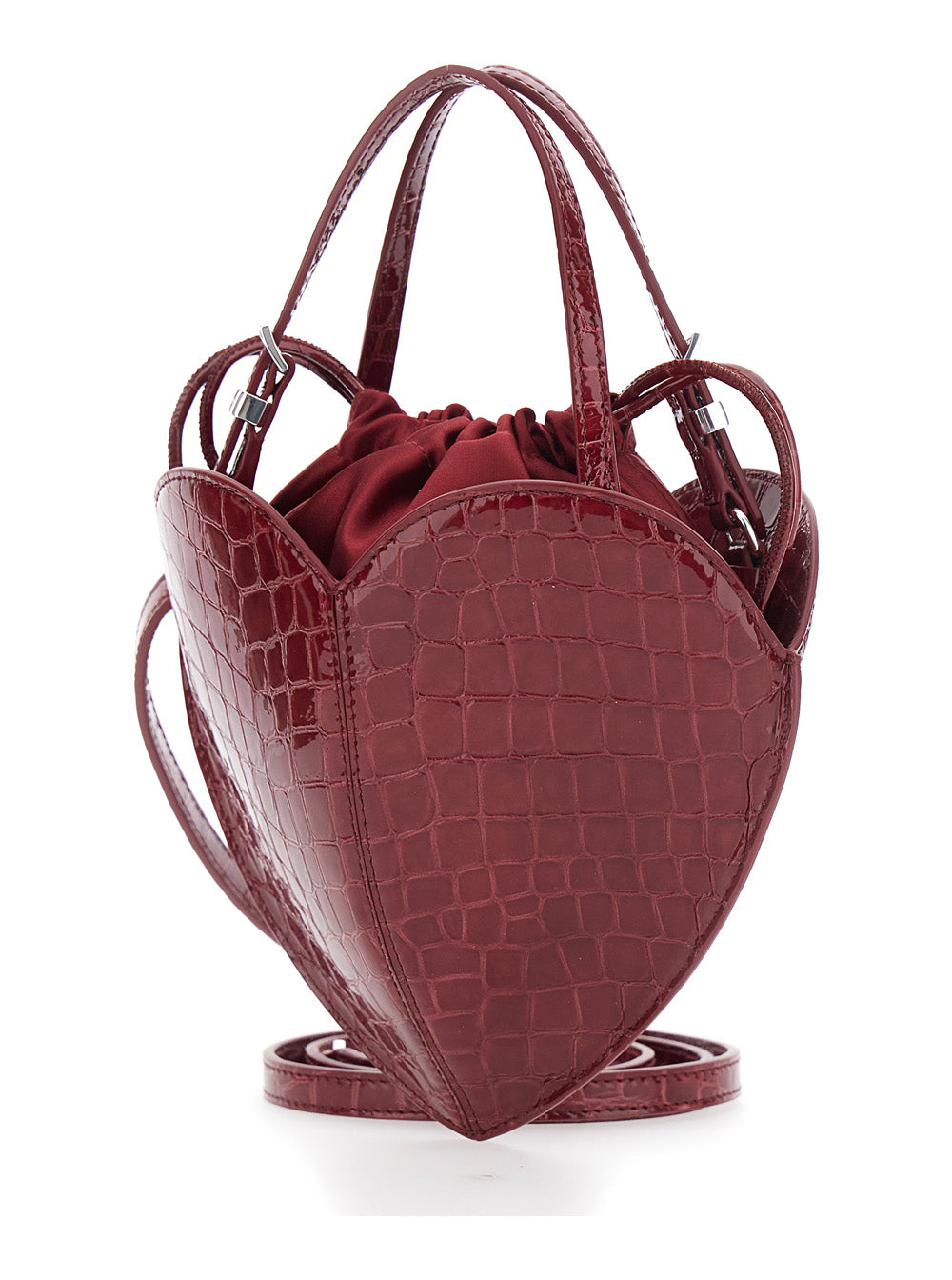 ROTATE Rotate Women Red Handbag With Heart Silhouette And Adjustable Shoulder Strap In Leather For Women
