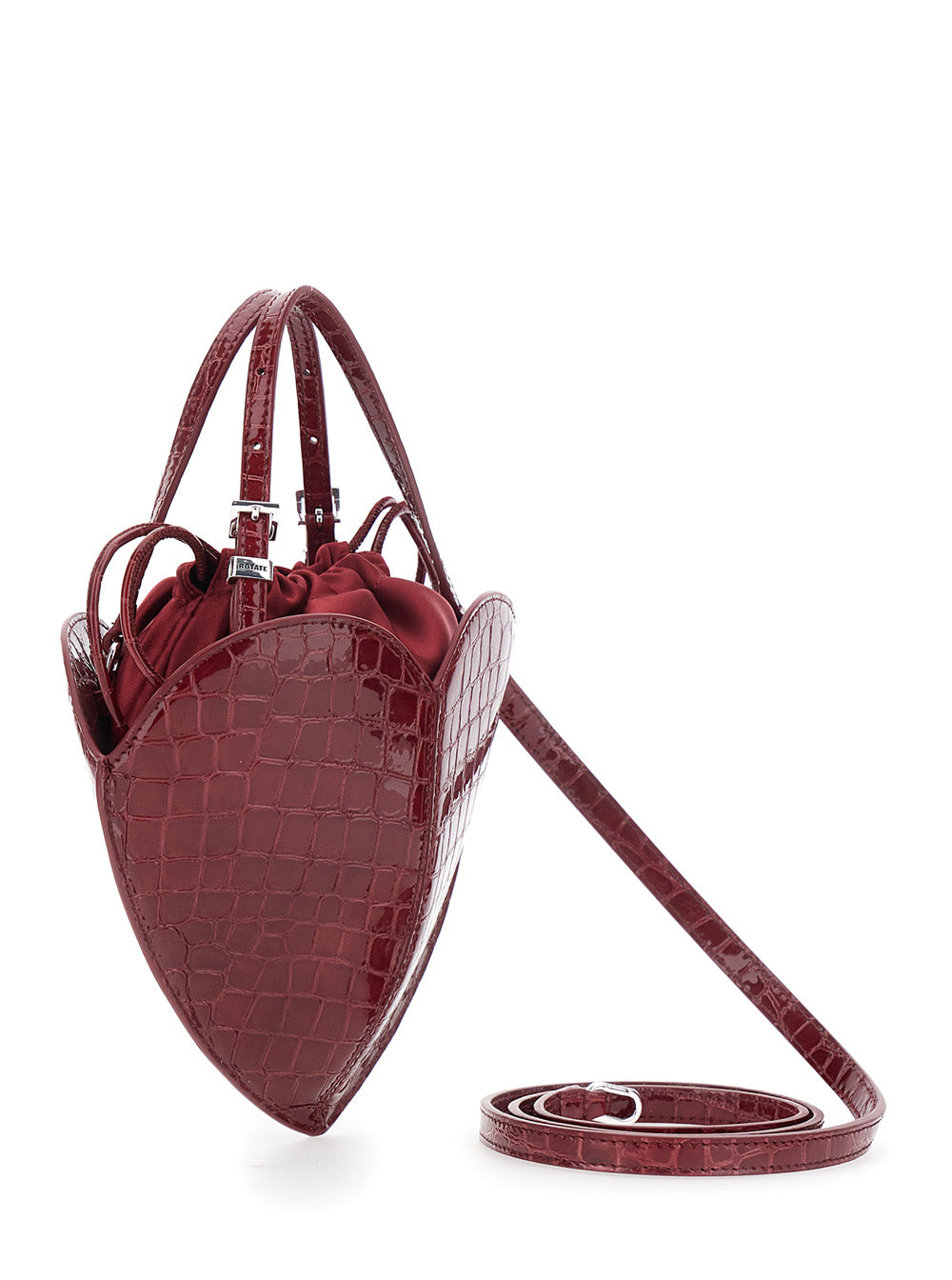 ROTATE Rotate Women Red Handbag With Heart Silhouette And Adjustable Shoulder Strap In Leather For Women