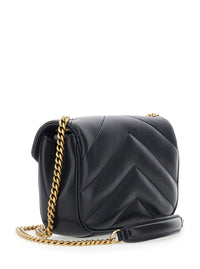 SAINT LAURENT Saint Laurent Women 'Loulou' Black Mini Crossbody Bag With Cassandre Plate On The Front And Chain Strap In Leather For Women