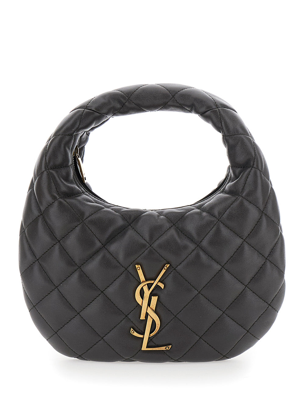 SAINT LAURENT Saint Laurent Women 'Icarino' Gray Handbag With Cassandre Plate On Front And Quilted Design In Leather Woman