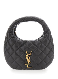 SAINT LAURENT Saint Laurent Women 'Icarino' Gray Handbag With Cassandre Plate On Front And Quilted Design In Leather Woman