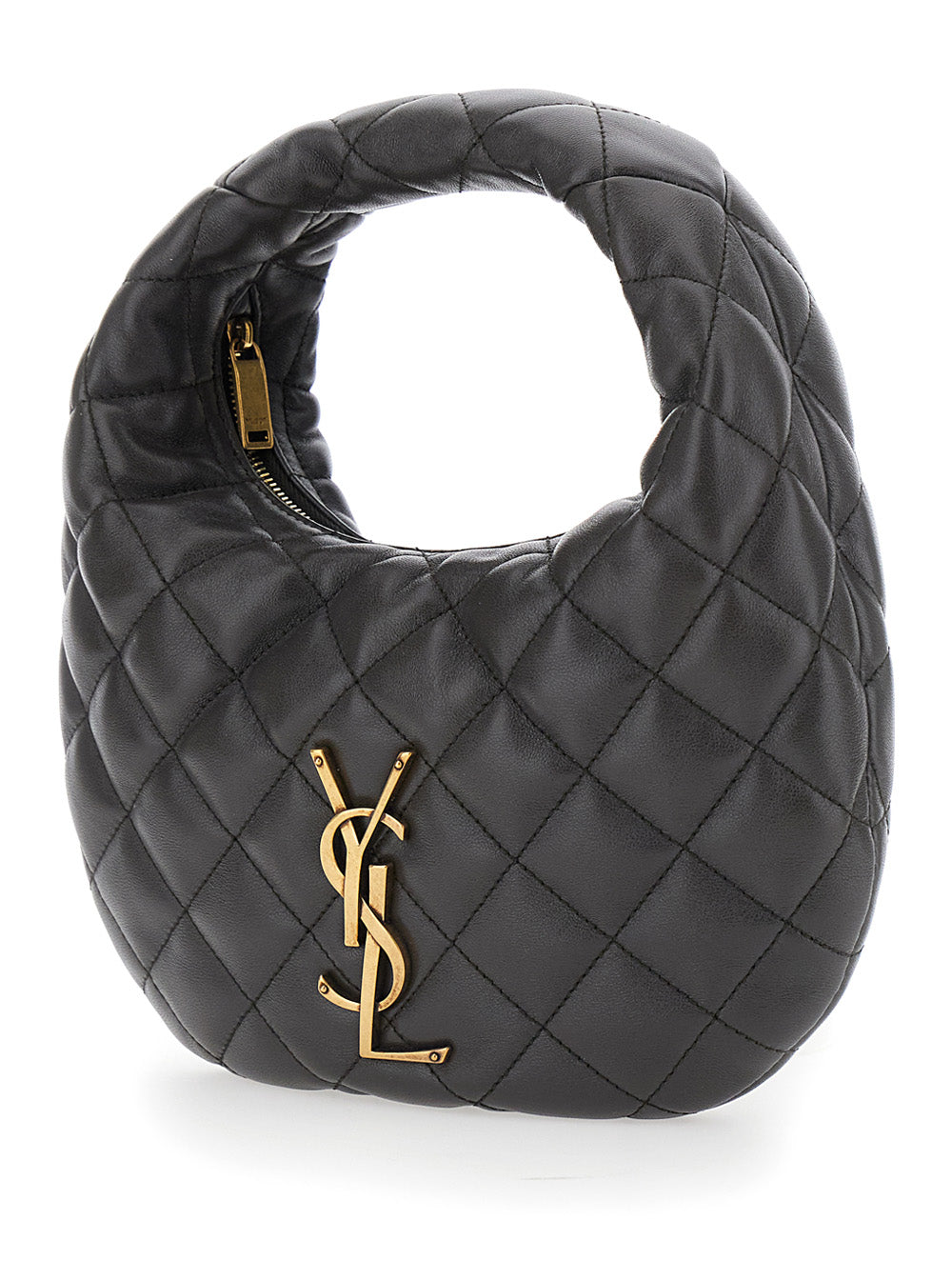 SAINT LAURENT Saint Laurent Women 'Icarino' Gray Handbag With Cassandre Plate On Front And Quilted Design In Leather Woman