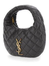 SAINT LAURENT Saint Laurent Women 'Icarino' Gray Handbag With Cassandre Plate On Front And Quilted Design In Leather Woman