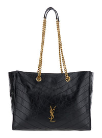 SAINT LAURENT Saint Laurent Women 'Niki' Black Shoulder Bag With Logo Plaque On The Front In Leather For Women