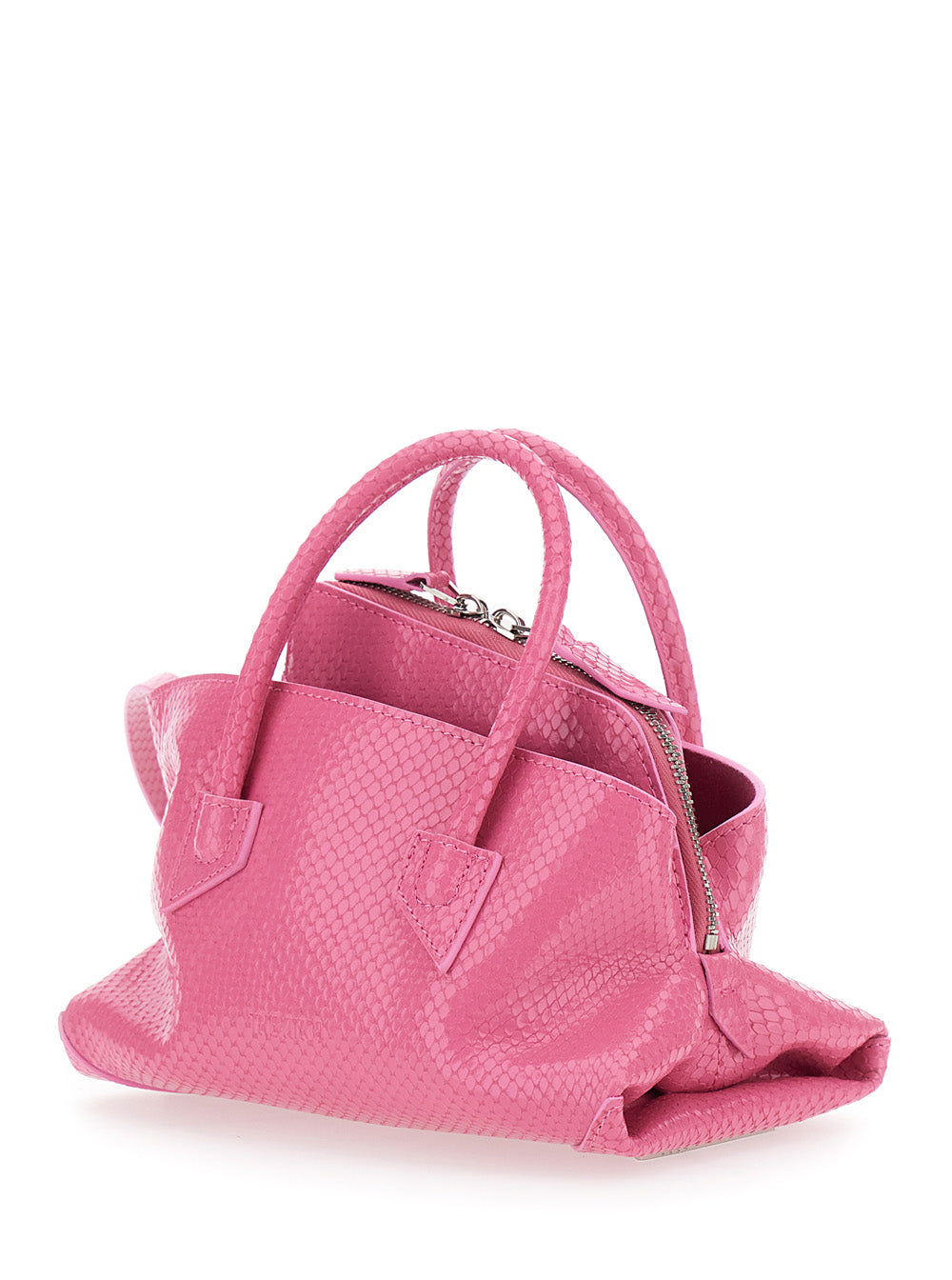 The Attico Women 'La Passeggiata' Pink Mini Bag With Two Top Handles In Leather For Women
