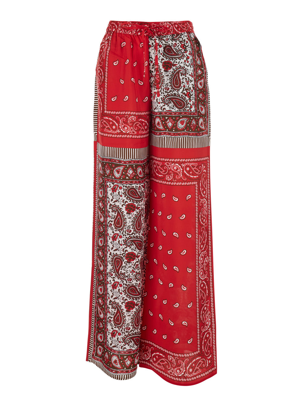 P.A.R.O.S.H. P.A.R.O.S.H. Women Red Pants With Elasticated Waist And Bandana Print In Fabric For Women