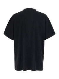 Balenciaga Men Black Crew Neck T-Shirt With Maxi Logo Print On The Front In Cotton For Men