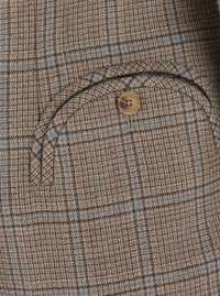 Blaze Milano Women 'Saona'beige Double-Breasted Jacket With Peak Revers And Check Motif In Wool For Women