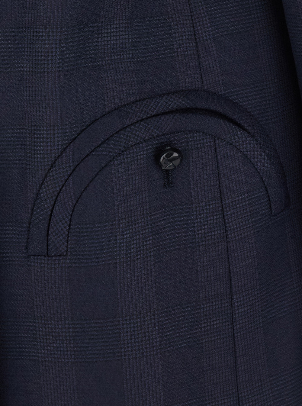 Blaze Milano Women 'Aramis' Blue Double-Breasted Jacket With Peak Revers And Check Motif All-Over In Wool For Women