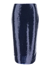 Tom Ford Women Blue Skirt With All-Over Sequins In Stretch Tech Fabric For Women