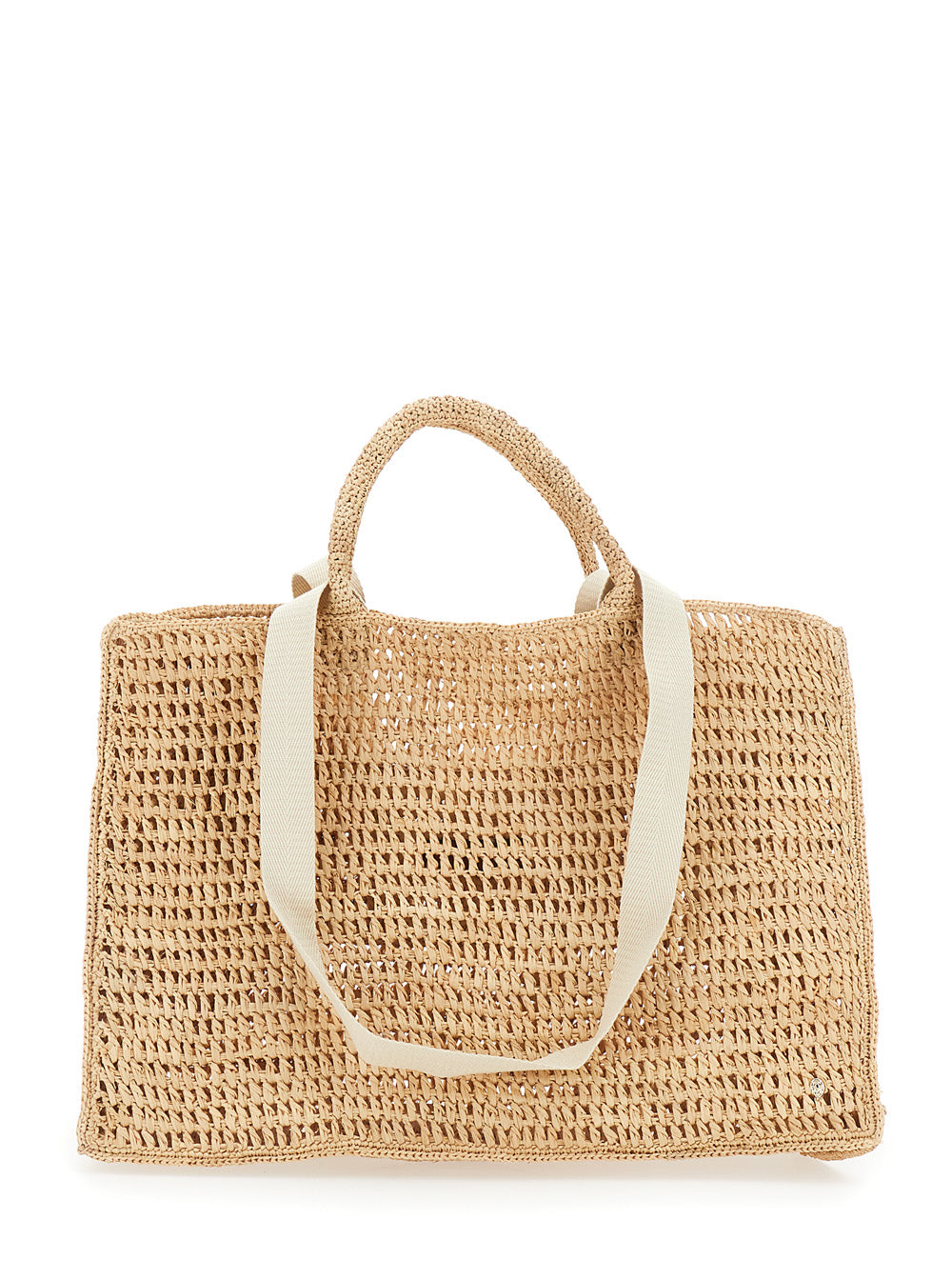 HELEN KAMINSKI Helen Kaminski Women 'Anika' Beige Handbag With Crochet Motif In Raffia For Women