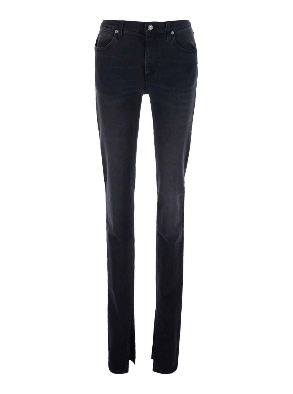 GUCCI Gucci Women Black Mid-Rise Jeans With Split Hems In  Denim For Women