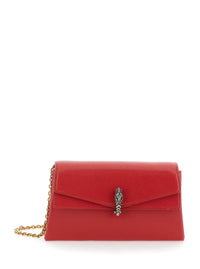 Gucci Women 'Dyonisus' Red Small Shoulder Bag With Removable Chain Strap And Front Plate In Leather For Women