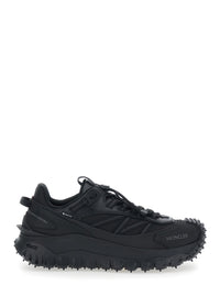 Moncler Men 'Trailgrip Gtx' Black Low Top Sneakers With Logo Lettering On The Side In Leather And Tech Fabric For Men