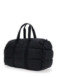 Moncler Men Black Suitcase With Adjustable Shoulder Strap And Logo Patch On Front In Fabric For Men