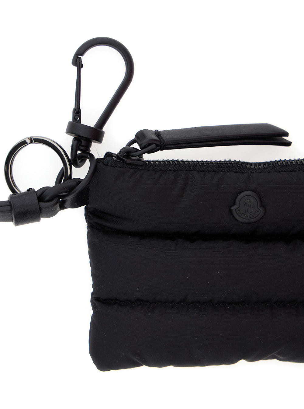Moncler Men 'Caradoc' Black Cardholder With Logo Patch On The Front And Adjustable And Removable Strap In Fabric For Men