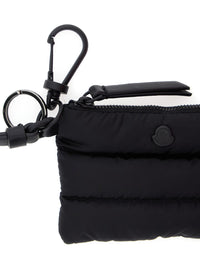 Moncler Men 'Caradoc' Black Cardholder With Logo Patch On The Front And Adjustable And Removable Strap In Fabric For Men
