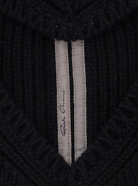 RICK OWENS Rick Owens Men 'Porterville Skull' Black Hat With Balaclava Design In Cashmere And Wool Men