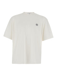 Stone Island Men Crew Neck Heavyweight T-Shirt With Crew Neck And Short Sleeves In White Cotton For Men