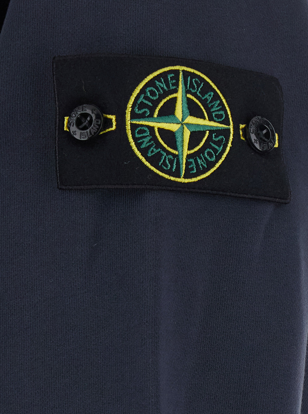 Stone Island Men Blue Crewneck Sweatshirt With Logo Patch On The Sleeve In Cotton For Men
