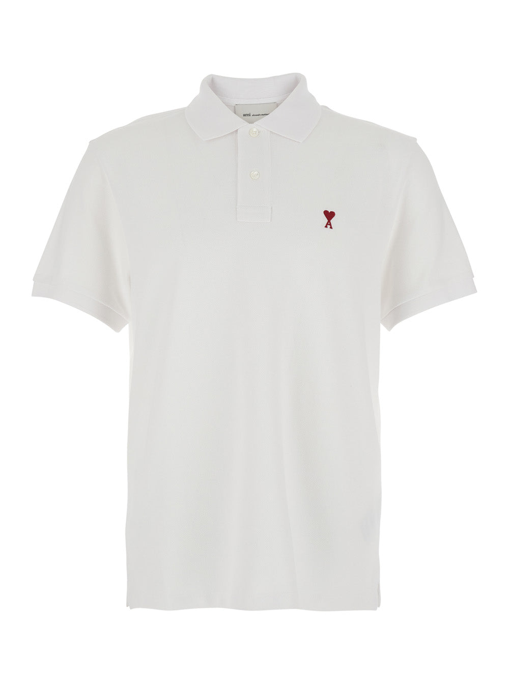 Ami Paris Men Polo Shirt With Adc Logo Embroidery On The Front In White For Women