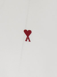 Ami Paris Men Polo Shirt With Adc Logo Embroidery On The Front In White For Women