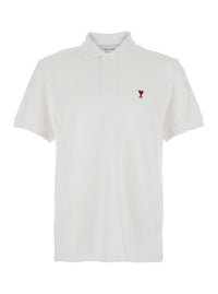 AMI PARIS Ami Paris Women Polo Shirt With Adc Logo Embroidery On The Front In White For Women