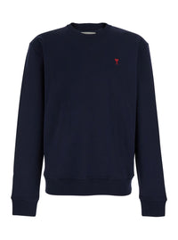 Ami Paris Men Blue Sweatshirt With Ami De Coeur Logo On The Front In Cotton For Men